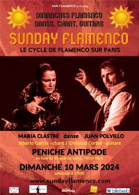spectacle Sunday Flamenco. Le dimanche 10 mars 2024 à Paris19. Paris.  17H00